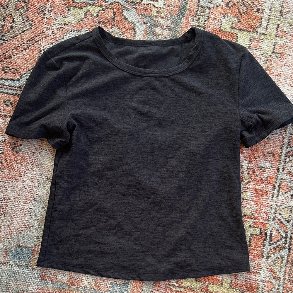 Elegant Black Short Sleeve Women's Tee